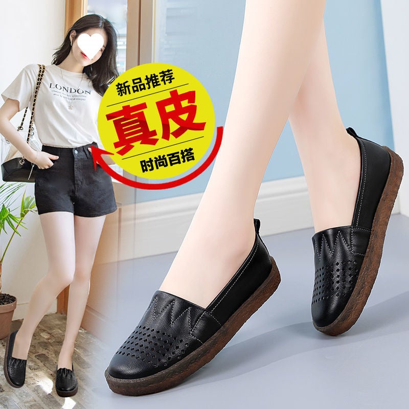 2025 Autumn Round Toe Lace-Up New Flat Non-Slip Rubber Sole Comfortable Breathable Casual Mom Shoes Versatile Women'S Shoes - Image 4